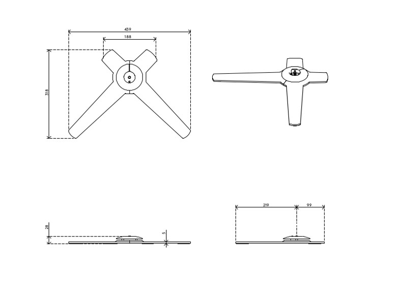Dataflex Viewlite Tischstandfuß Zeichnung Fußplatte Dataflex Viewlite Tischstandfuß Zeichnung Fußplatte