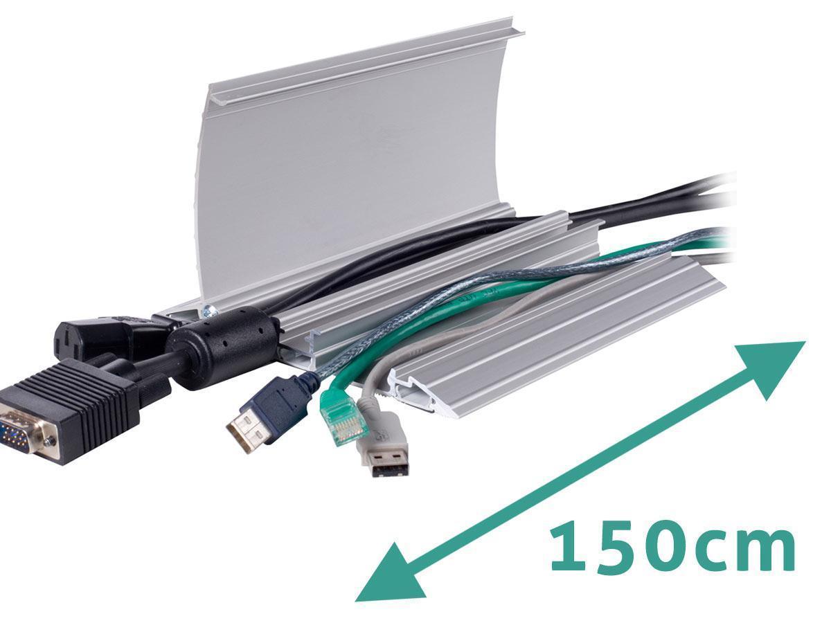 Dataflex Kabelbrücke aufklappbar Alu 150cm silber (31.422) Dataflex Kabelbrücke aufklappbar Alu 150cm silber (31.422)